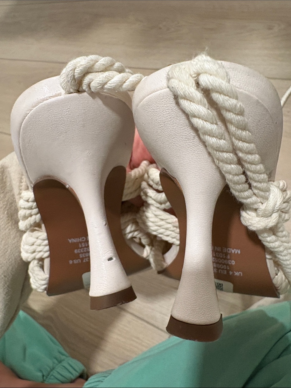 ASOS Cream Braided Rope Slide Sandals - Picture 3 of 4